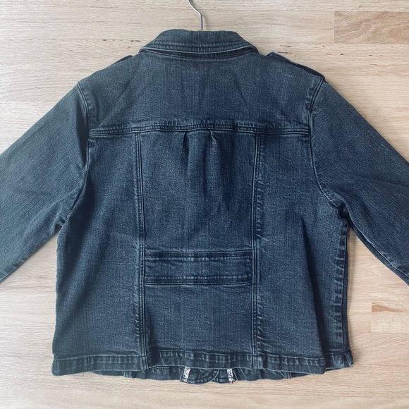 Motto Gray Black Jean Jacket Size XL In Excellent Condition - Picture 5 of 9